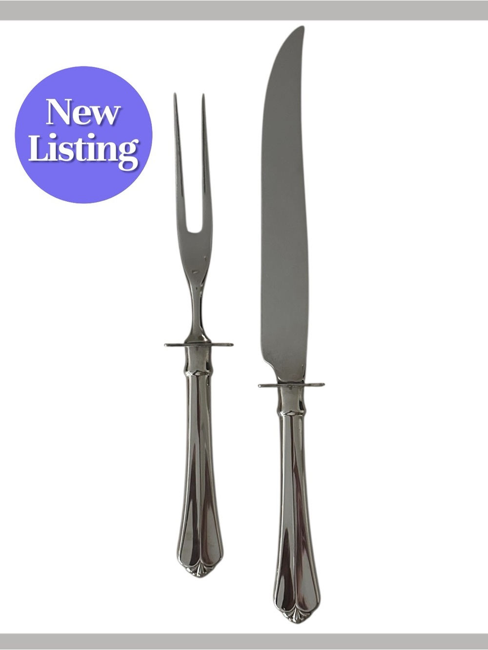 VTG Oneida Juilliard Heirloom 18/10 Stainless 2-Piece Carving Set. Like New.